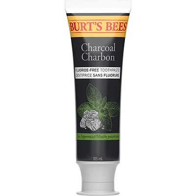 Burt’s Bees Toothpaste, Fluoride Free, Charcoal, Zen Peppermint, 105 mL