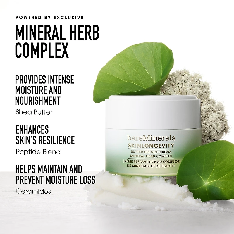 SKINLONGEVITY Crème Réparatrice au Complexe de Minéraux et de Plantes avec peptides