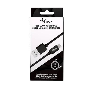 10Ft Lghtning Round Cable - Black