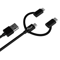 3Ft 3 In 1 Charge/Sync Cable - Black