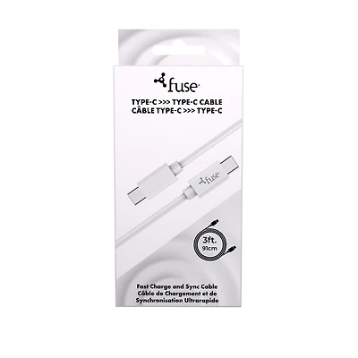 3Ft Type C- To C Cable - White