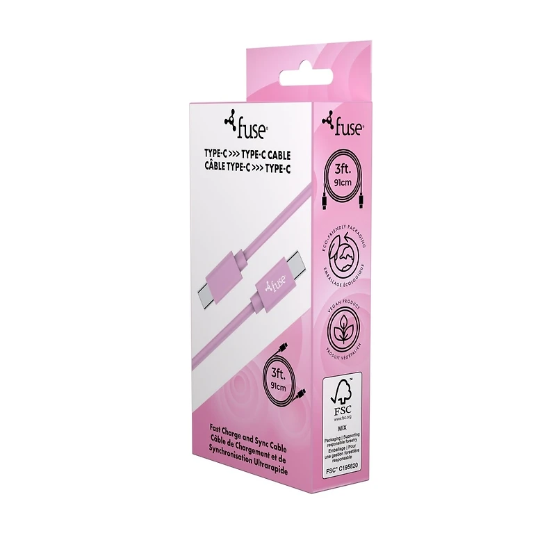 3Ft C-To-C Silicone - Pink