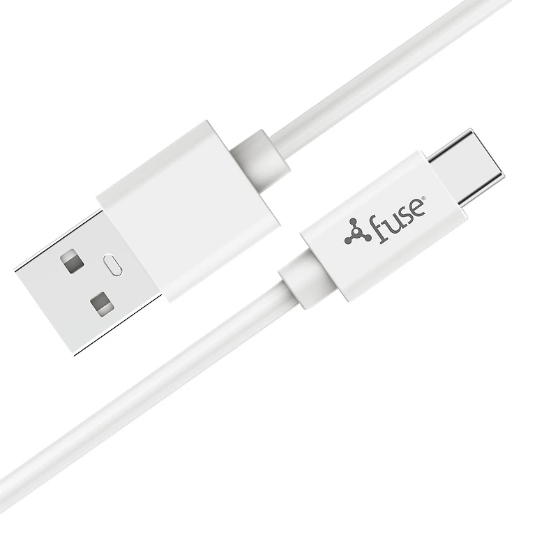 6Ft USB A To USB C Silicone Charging Cable - White