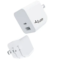 20W Dual Port 1 USB C 1 USB A Wall Adapter - White