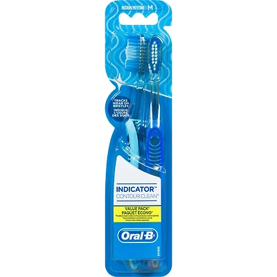 Brosses à dents Oral-B Indicator Collection couleur, moyennes, 2 unités