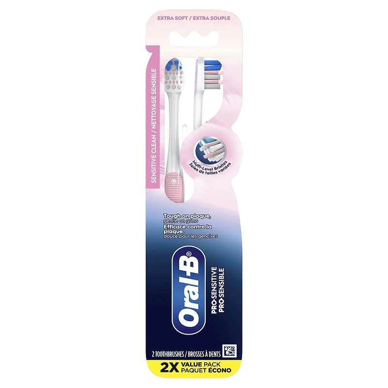 Pro Sensitive Toothbrushes, Extra Soft, 2 Count