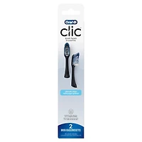 Clic Toothbrush Ultimate Clean Replacement Brush Heads, Black, 2 Count