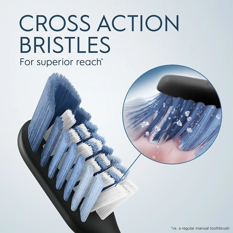 Clic Toothbrush Ultimate Clean Replacement Brush Heads, Black, 2 Count