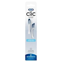 Clic Toothbrush Ultimate Clean Replacement Brush Heads, White, 2 Coun