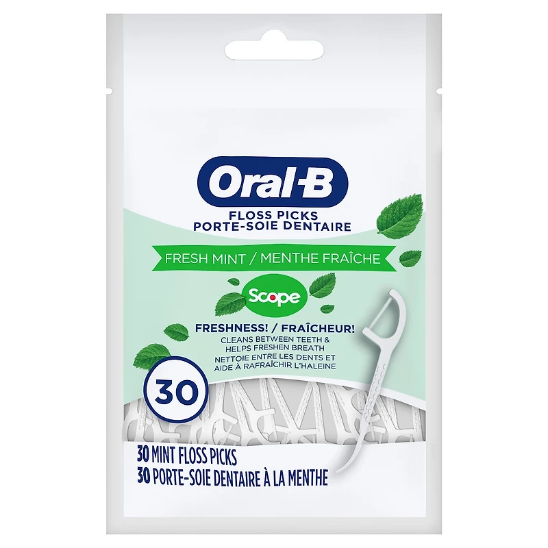 Porte-soie dentaire avec, Menthe fraîche, 30 unités