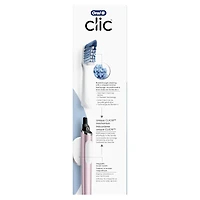 Clic Starter Kit Matte Black Toothbrush Handle with (2) Replacement Brush Head and Holder