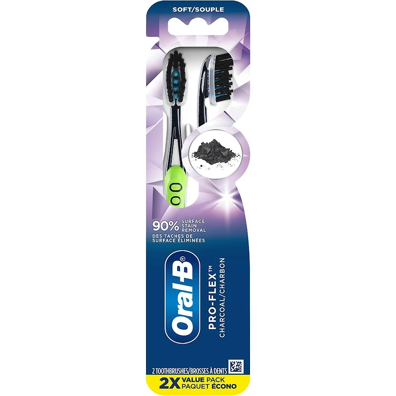 Oral-B Pro-Flex Charcoal Manual Toothbrush, Soft