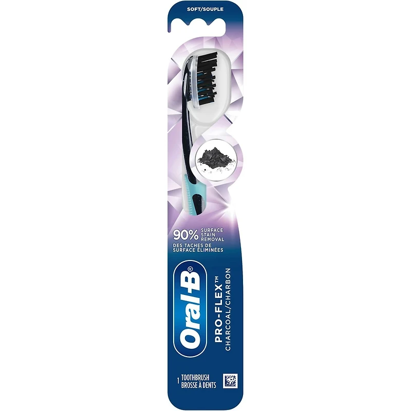 Brosse à dents manuelle au charbon Pro-Flex, souple, 1 unité