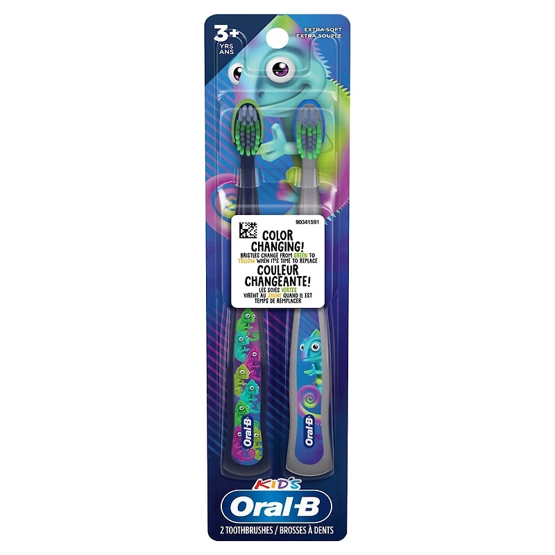 Oral-B Kid's Manual Toothbrush for Ages 3+, Extra Soft Bristles, 2 Count