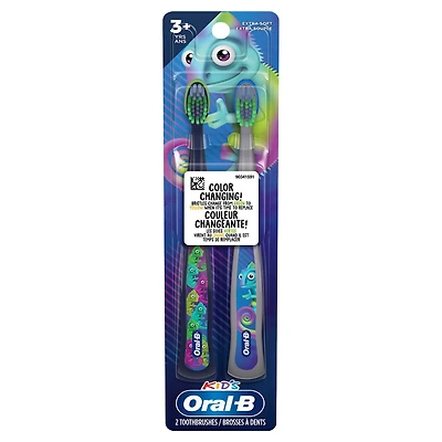 Brosse à dents manuelle Oral-B pour enfants de 3 ans et plus, extra souple, 2 unités