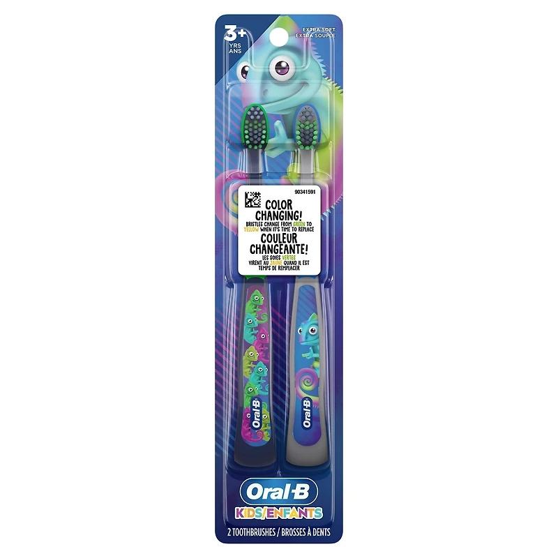 Oral-B Kid's Manual Toothbrush for Ages 3+, Extra Soft Bristles, 2 Count