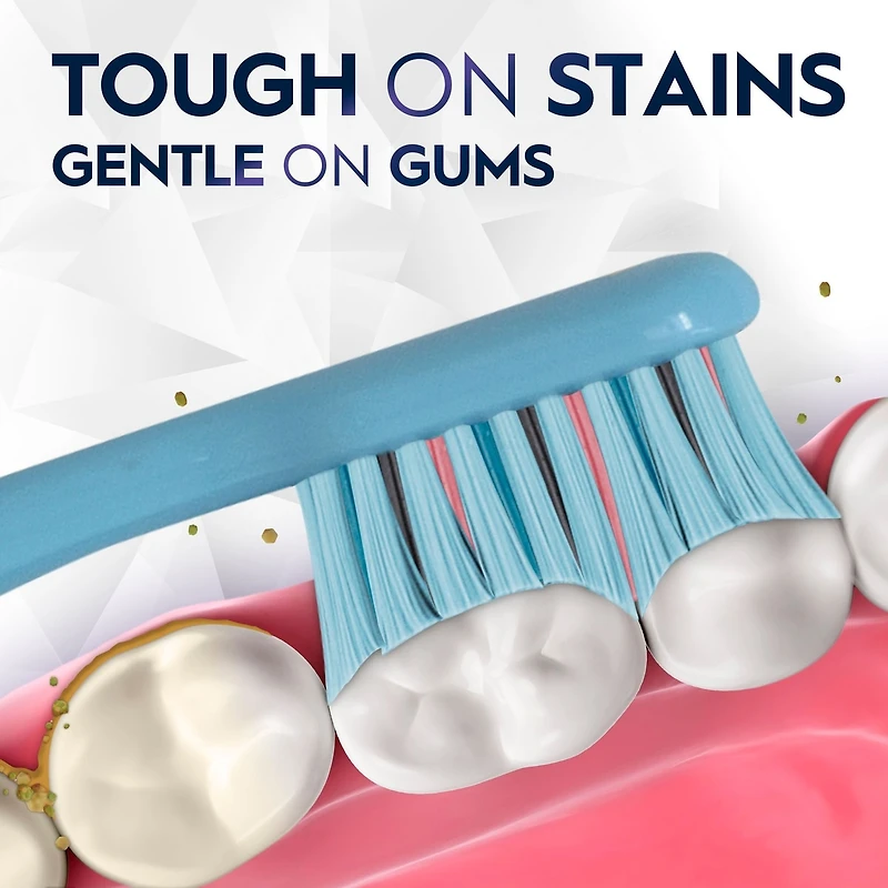 Brosse à dents Brillance blanchiment haut de gamme avec efface-plaque, moyenne, bleu ciel, 1 unité