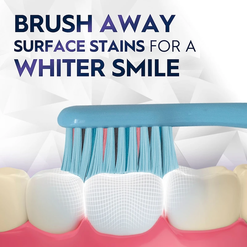 Brosse à dents Brillance blanchiment haut de gamme avec efface-plaque, moyenne, bleu ciel, 1 unité