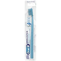 Brosse à dents Brillance blanchiment haut de gamme avec efface-plaque, moyenne, bleu ciel, 1 unité