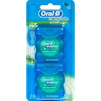 Soie dentaire Oral-B Complete SatinFloss Dental FlossSatinFloss, menthe, 50 m, emballage de 2