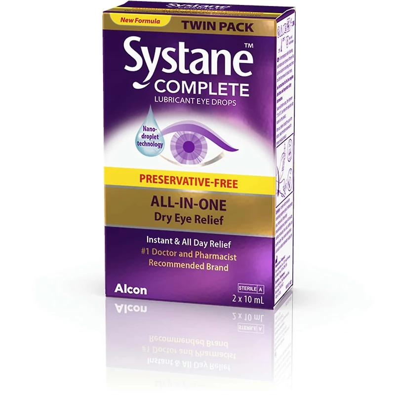 Systane® Complet Gouttes oculaires lubrifiantes sans agent de conservation Paquet Jumelé