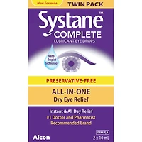 Systane® Complet Gouttes oculaires lubrifiantes sans agent de conservation Paquet Jumelé