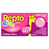 Kid's Bubblegum Flavor Chewables for Heartburn, Acid Indigestion, Upset Stomach, 24ct