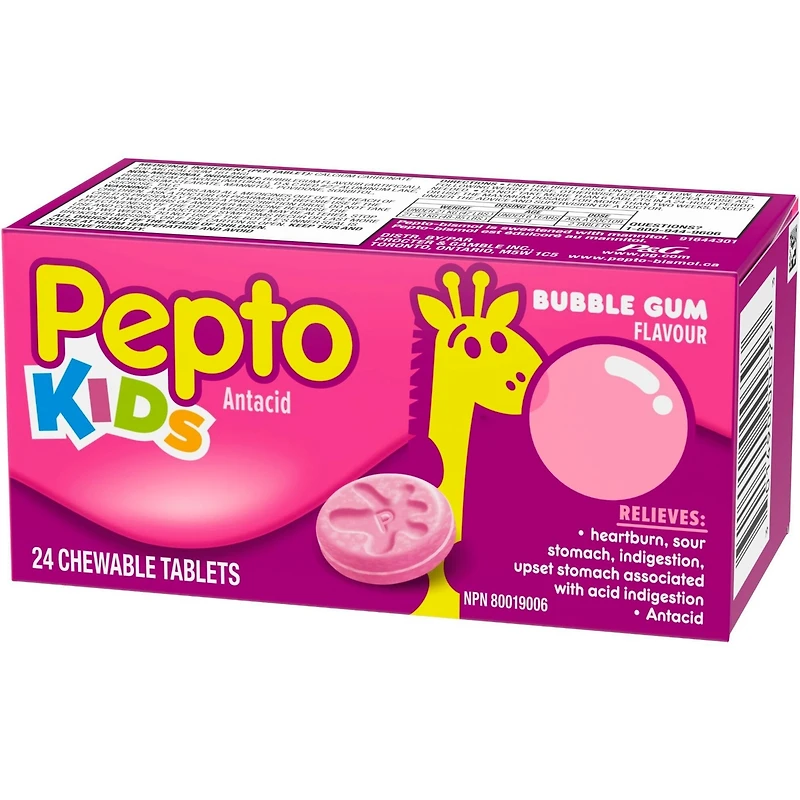 Comp à croq Kid’s pour brûlure estomac, indigestion, malaises gastriques, gomme, 24 unités