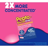 Comprimés Pepto Bismol Extra fort pour soulager la nausée, les brûlures d’estomac, l’indigestion, les malaises gastriques et la diarrhée, saveur originale