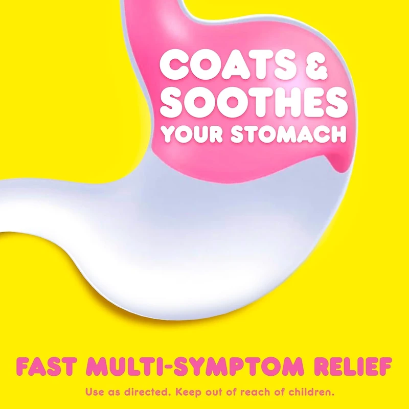 Pepto Bismol, soulagement rapide de 5 symptômes des malaises gastriques, comprimés, 40 unités