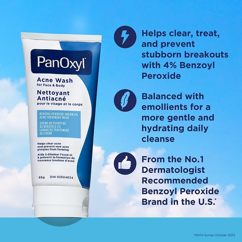 Nettoyant anti-acné crémeux PanOxyl, Peroxyde de benzoyle (4 %)
