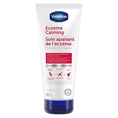 Vaseline Clinical Care™ Body Cream lotion for eczema prone skin Eczema Calming Therapy Cream with Colloidal Oatmeal Skin Protectant to provide instant relief for dry, itchy skin 200 ml