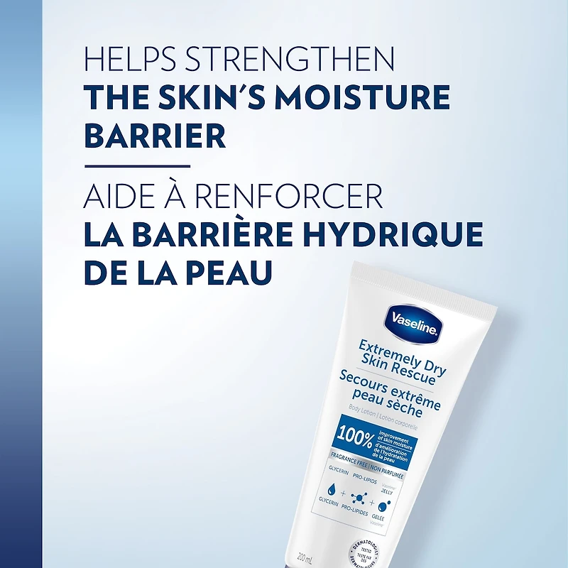 Vaseline Clinical Care™ Body Lotion healing moisturizing cream Extremely Dry Skin Rescue with moisturizing glycerin for 100% improvement of skin moisture 200 ml