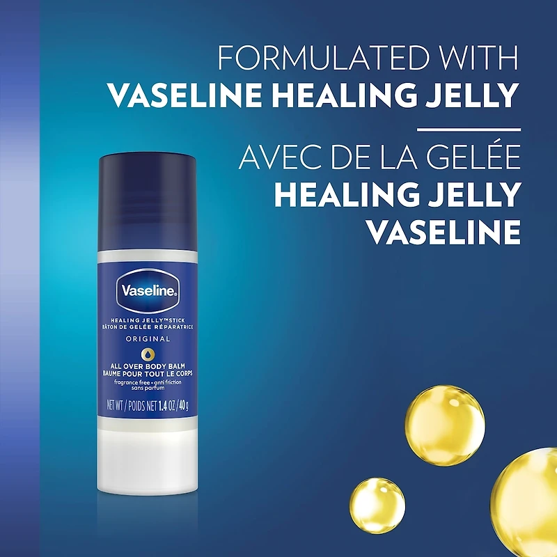 Vaseline Healing Jelly All-Over Body Balm Jelly Stick dry skin relief gel moisturizer Original Petroleum Jelly for hard-to-reach spots 40 g