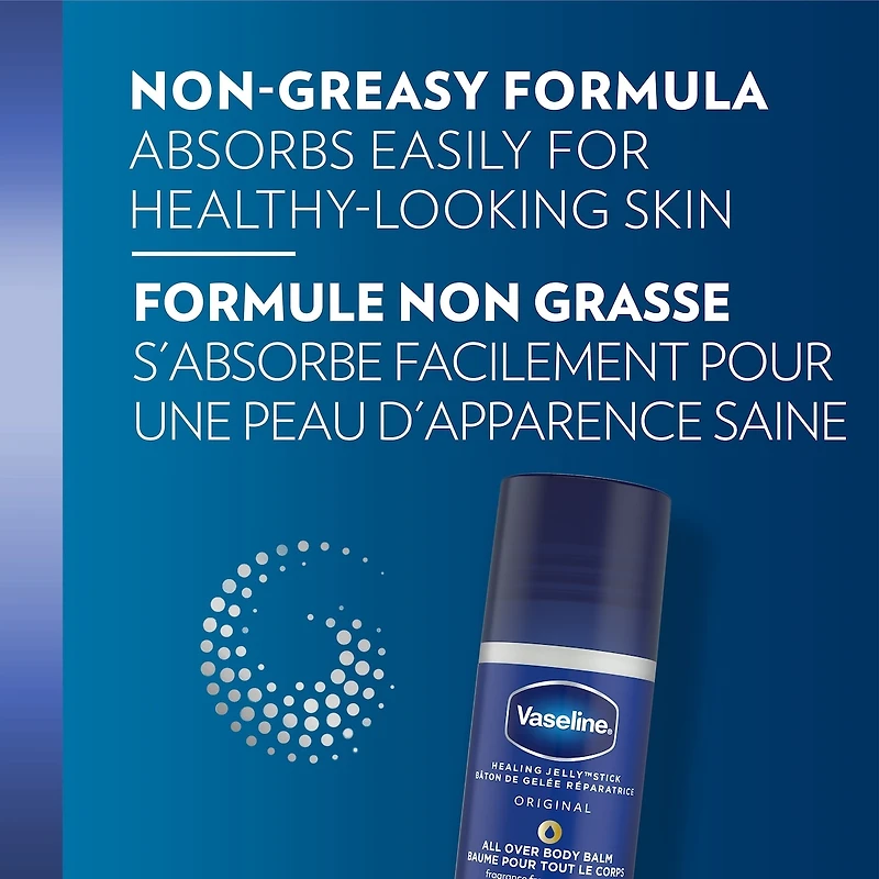 Vaseline Healing Jelly All-Over Body Balm Jelly Stick dry skin relief gel moisturizer Original Petroleum Jelly for hard-to-reach spots 40 g