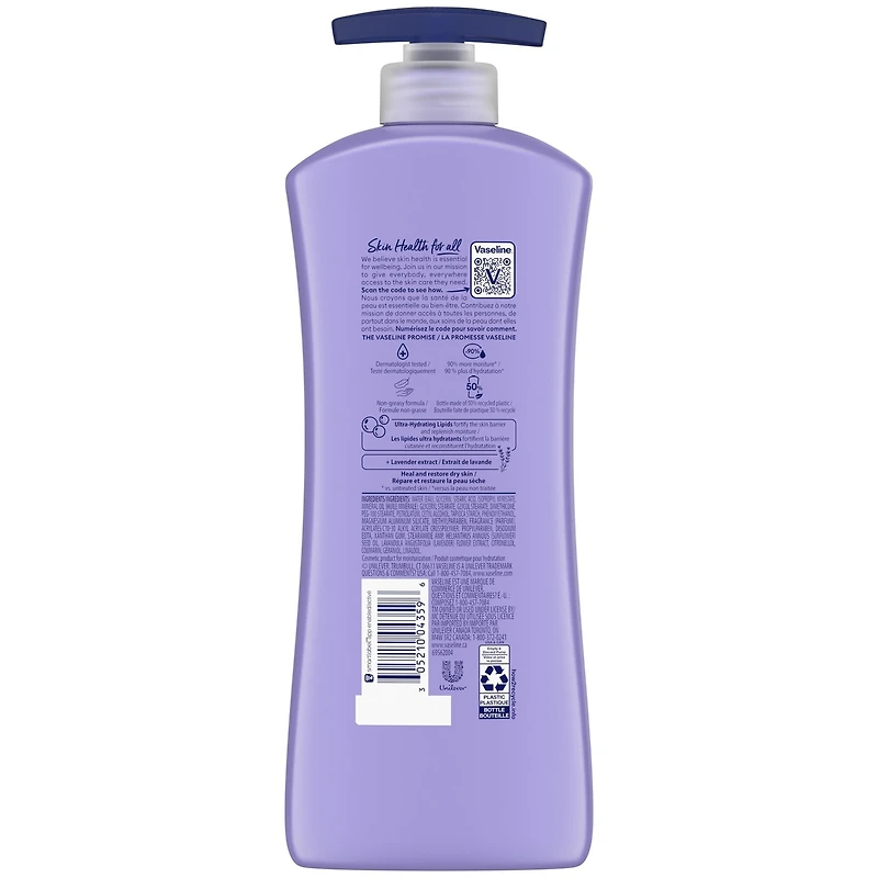 Vaseline Intensive Care Body Lotion moisturizer for dry skin Calm Healing with lavender extracts and with micro-doplets of Vaseline Jelly 600 ml