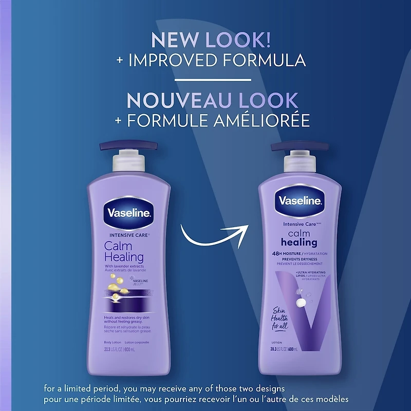 Vaseline Intensive Care Body Lotion moisturizer for dry skin Calm Healing with lavender extracts and with micro-doplets of Vaseline Jelly 600 ml