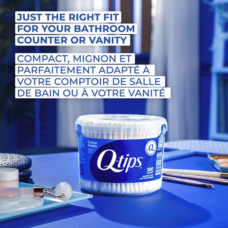 Q-Tips Cotton Swabs Vanity Tub