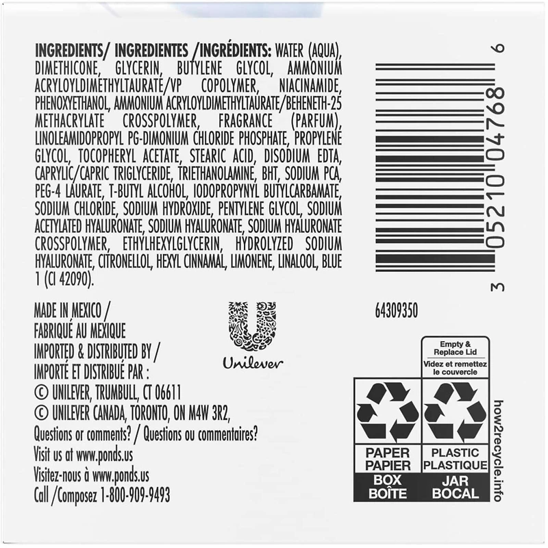 Gel hydratant visage à l'Acide Hyaluronique, Vitamine E et B3 pour 24 heures d'hydratation et une peau lumineuse
