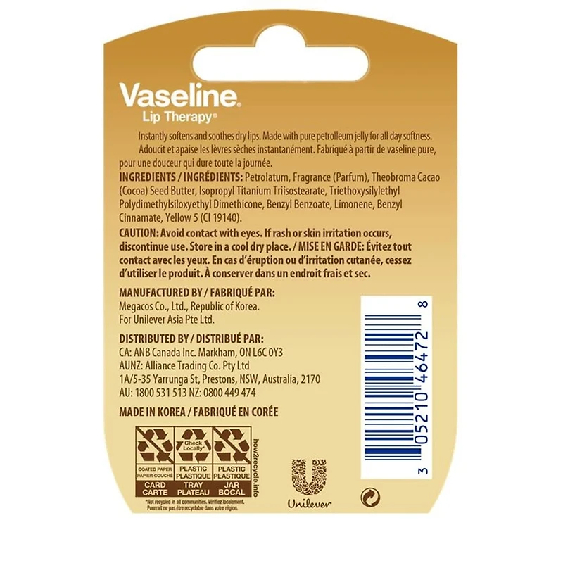 Vaseline Lip Therapy® Lip Balm Crème Brûlée