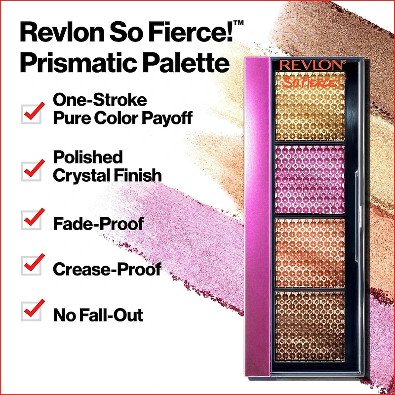 Palette D'ombres à Paupières Prismatiques So Fierce™, Couleurs Cristallines Haute Intensité, Fini Nacré Profond