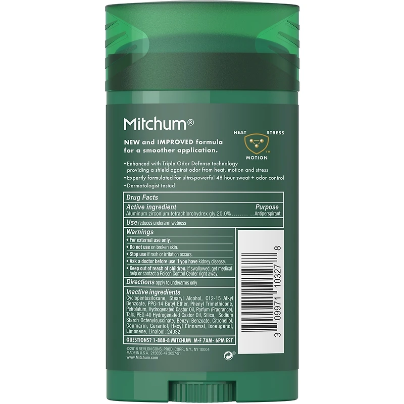 Mitchum Homme Baton Invisible Antisudorifique Et Désodorisant  Contrôle Net