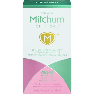 Mitchum Clinical™ Femme Bâton Mou Antisudorifique Et Désodorisant Fraîcheur Poudre