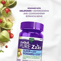 Comprimés gélifiés aide-sommeil et soulagement du stress à base de mélatonine ZzzQuil PURE Zzzs