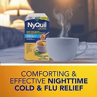 Remède chaud DayQuil/NyQuil, soulage les symptômes du rhume, grippe, congestion, format pratique, jour/nuit, soulage la fièvre, maux de tête, mal de gorge, congestion nasale et toux, action multiple, saveur miel citron