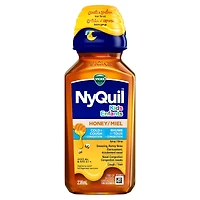 Kids NyQuil Honey Cold & Cough + Congestion Relief for Nighttime Sneezing, Runny Nose, Nasal Congestion & Cough, Flavored with Real Honey, For Children Ages 6+