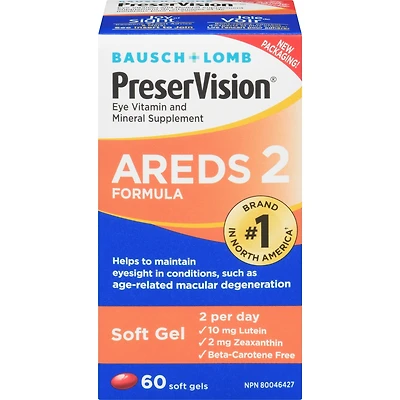PreserVision Eye Vitamin & Mineral Supplements AREDS 2 Formula Soft Gels