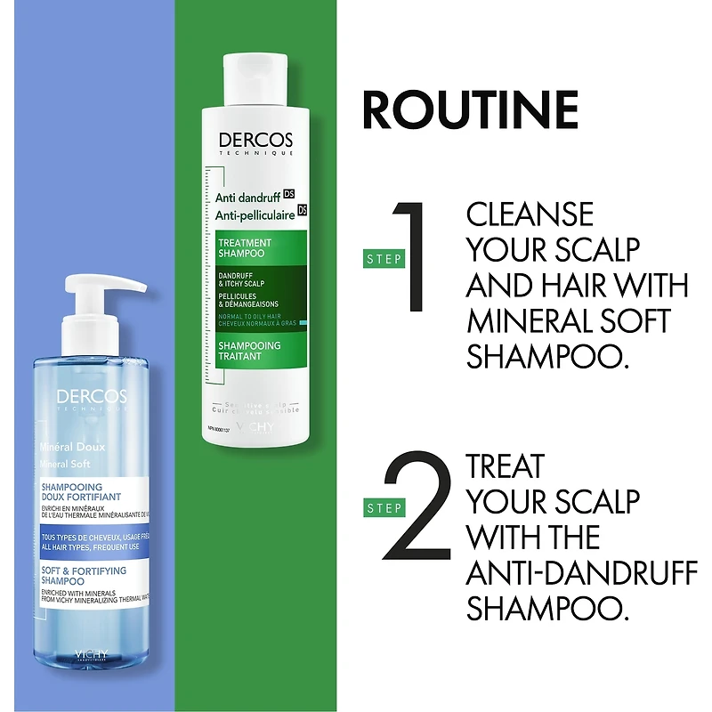 Dercos Shampooing Anti-Pelliculaire Cheveux Normaux À Gras