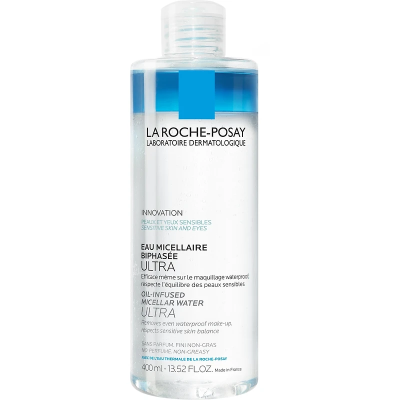 La Roche-Posay Oil-Infused Micellar Cleansing Water, Sensitive Skin and Eyes, with 10% Ultra Fine Oil, Gentle and Non-Greasy 400mL