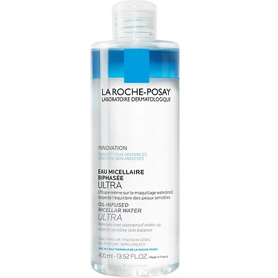 La Roche-Posay Oil-Infused Micellar Cleansing Water, Sensitive Skin and Eyes, with 10% Ultra Fine Oil, Gentle and Non-Greasy 400mL